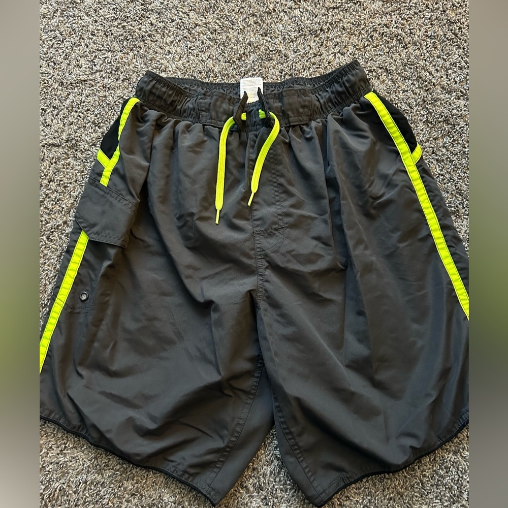 Laguna Originals gray neon swim trunks shorts M medium